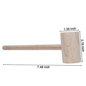 Wood Crab Mallets Seafood Shellfish Lobster Cracker Hardwood Natural Hammers, Set of 4