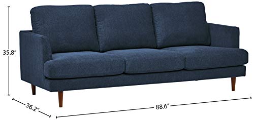 Amazon Brand – Rivet Goodwin Modern Sofa Couch, 88.6"W, Navy Blue