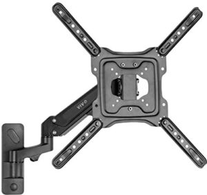 vivo premium aluminum single tv wall mount for 23 to 55 inch screens, adjustable arm, fits up to vesa 400x400, mount-g400b