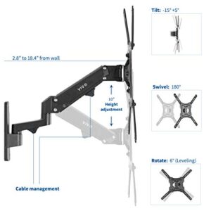 VIVO Premium Aluminum Single TV Wall Mount for 23 to 55 inch Screens, Adjustable Arm, Fits up to VESA 400x400, MOUNT-G400B