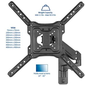 VIVO Premium Aluminum Single TV Wall Mount for 23 to 55 inch Screens, Adjustable Arm, Fits up to VESA 400x400, MOUNT-G400B