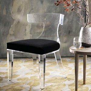 safavieh couture home rhys black velvet and clear acrylic dining chair