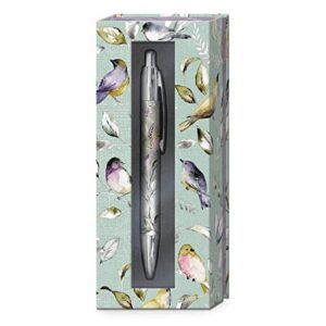 punch studio with boxed pen with birds, black (43824)