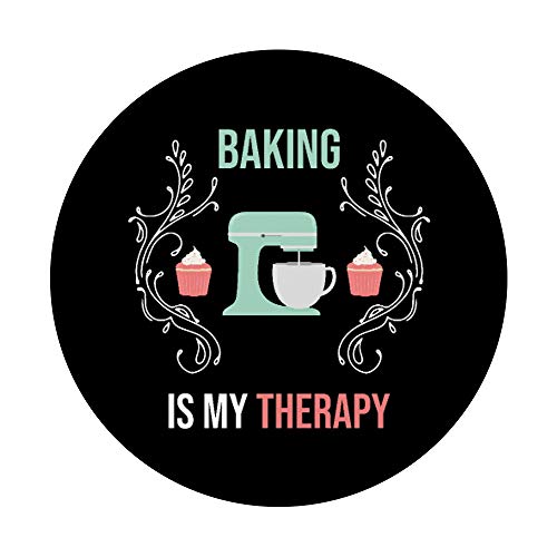 Baking Is My Therapy Cake Bakers Baking Lover Gift PopSockets PopGrip: Swappable Grip for Phones & Tablets