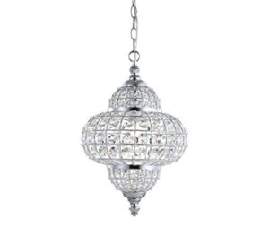 jonathan y jyl6111a juliette 12" crystal/metal led chandelier pendant chandelier pendant glam contemporary transitional dimmable dining room living room kitchen foyer bedroom hallway