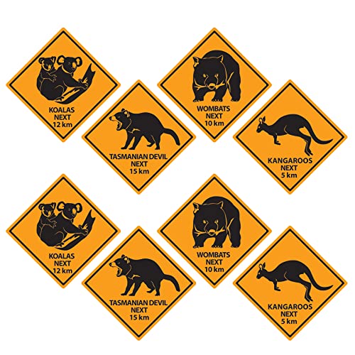 Beistle Outback Road Sign Cutouts 8 Piece, 17", Multicolor