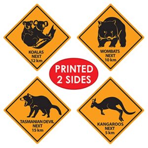 Beistle Outback Road Sign Cutouts 8 Piece, 17", Multicolor