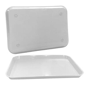dental autoclavable plastic instrument set up flat tray, white, 13.25 inches x 9.75 inches, size b