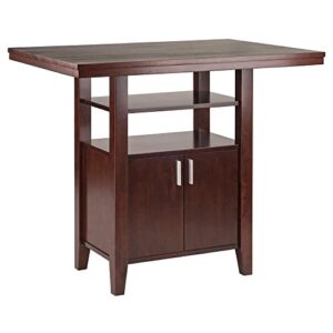 winsome albany high dining table, walnut