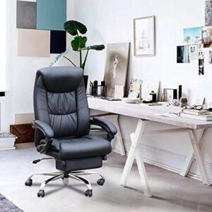 Duramont Reclining Leather Office Chair - High Back Executive Chair - Thick Seat Cushion - Ergonomic Adjustable Seat Height and Back Recline - Desk and Task Chair