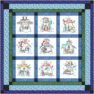 quilt kit country christmas/pre cut ready to sew/finished embroidery
