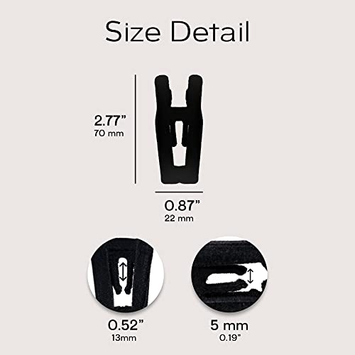 Sleek Pick Premium Velvet Hanger Clips, Black, 20 Pack, 2.25" x 0.87" Non-Slip Grip Felt Plastic Hangers Clip, Heavy Duty, Closet Space-Saving Pants Skirt Clothes Hangers Clip, Clothes Hanger Clip