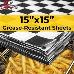 Extra Large, Grease Resistant Black Sandwich Liner 300 Sheet Pack. Microwave Safe 15x15 in Wax Paper Deli Wrap for Restaurants, Churches, BBQs, Concession Stands, School Carnivals, Fairs. Made in USA