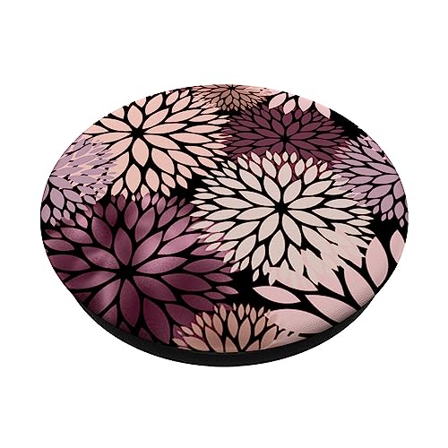 Dahlia Flower Floral Nature Garden Pink Purple Maroon Design PopSockets Swappable PopGrip
