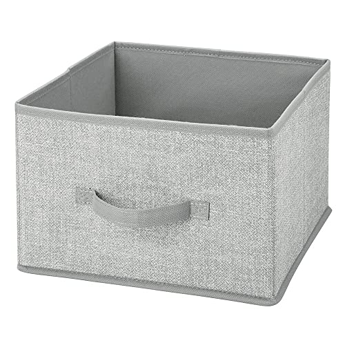 mDesign Fabric Bin for Cube Organizer - Foldable Cloth Storage Cube - Collapsible Closet Storage Organizer - Folding Storage Bin for Clothes and More - Lido Collection - 10 Pack - Gray