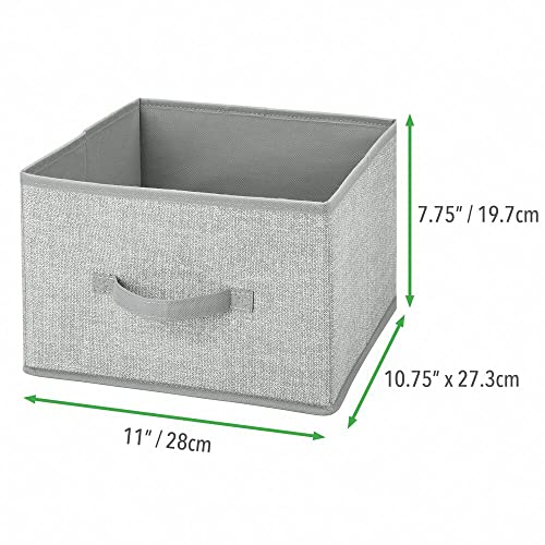 mDesign Fabric Bin for Cube Organizer - Foldable Cloth Storage Cube - Collapsible Closet Storage Organizer - Folding Storage Bin for Clothes and More - Lido Collection - 10 Pack - Gray
