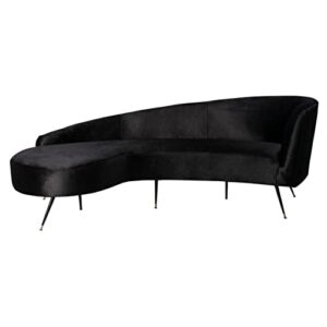 safavieh couture home evangeline modern glam black velvet parisian sofa