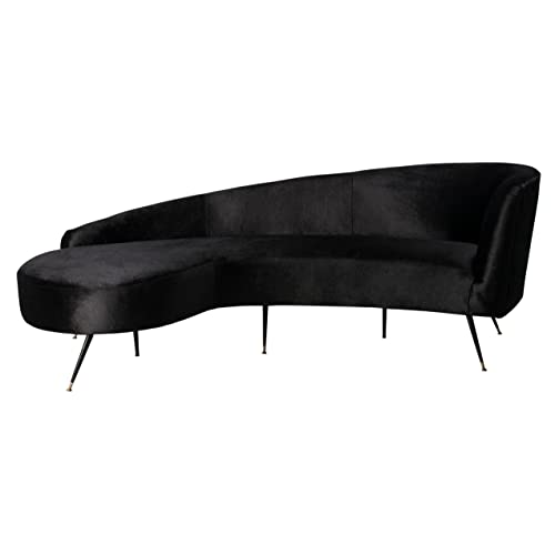 Safavieh Couture Home Evangeline Modern Glam Black Velvet Parisian Sofa