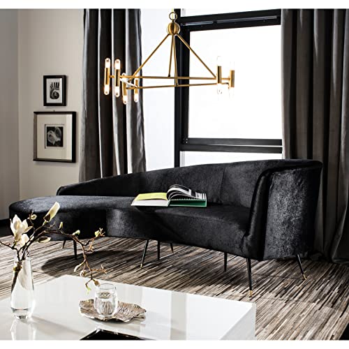 Safavieh Couture Home Evangeline Modern Glam Black Velvet Parisian Sofa