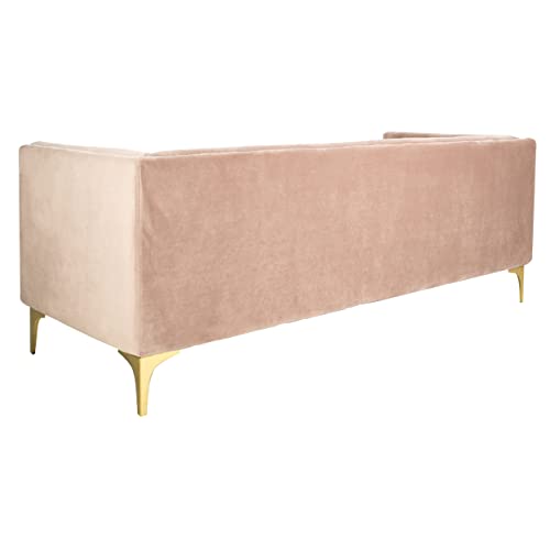 Safavieh Couture Home Florentino Glam Pale Mauve and Gold Tufted Sofa