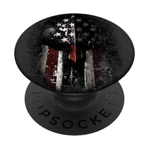 patriotic military distressed spartan helmet american flag popsockets swappable popgrip