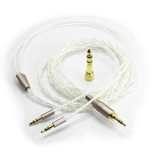 newfantasia 6n occ copper silver plated upgrade audio cable 3.5mm male and 6.3mm adapter compatible with hifiman ananda, sundara, arya, he400se, he4xx, he-400i headphone (2 x 3.5mm version)