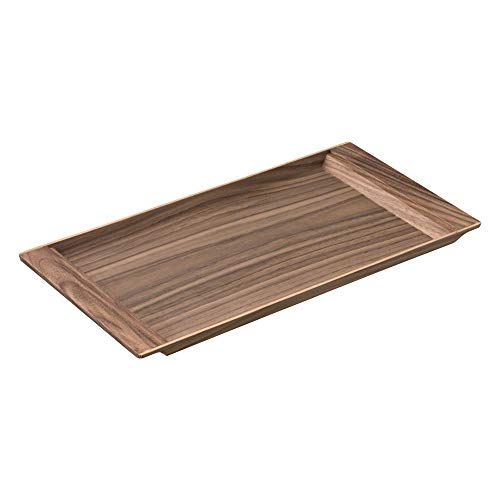 KINTO Sepia 21744 Non-Slip Tray, 16.5 x 8.3 inches (420 x 210 mm), Walnut, Wood