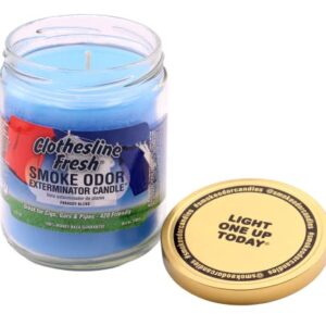 Smoke Odor Exterminator 13oz Jar Candles (Clothesline Fresh, 3) Set of Three Candles.