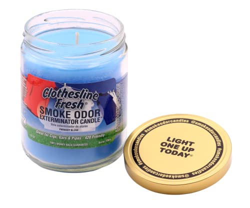 Smoke Odor Exterminator 13oz Jar Candles (Clothesline Fresh, 3) Set of Three Candles.