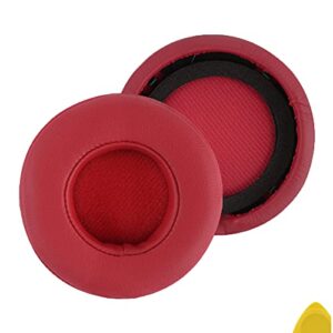 geekria quickfit replacement ear pads for monster beats mixr headphones earpads, headset ear cushion repair parts (red)