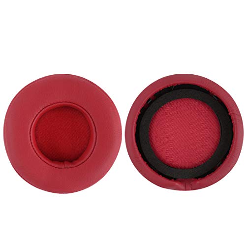 Geekria QuickFit Replacement Ear Pads for Monster Beats MIXR Headphones Earpads, Headset Ear Cushion Repair Parts (Red)