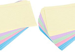 1InTheOffice Index Cards 5 x 8 Ruled Colored, Assorted 200/Pack