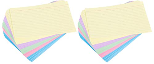 1InTheOffice Index Cards 5 x 8 Ruled Colored, Assorted 200/Pack