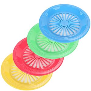 trenton gifts 10-inch reusable plastic paper plate holders, picnic supplies (12 set - assorted colors)