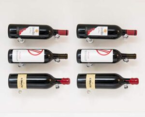 vintageview vino series - vino pins designer kit 6 bottle wall mounted wine rack (clear acrylic) stylish modern wine storage with label-forward design