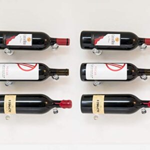 VintageView Vino Series - Vino Pins Designer Kit 6 Bottle Wall Mounted Wine Rack (Clear Acrylic) Stylish Modern Wine Storage with Label-Forward Design
