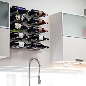 VintageView Vino Series - Vino Pins Designer Kit 6 Bottle Wall Mounted Wine Rack (Clear Acrylic) Stylish Modern Wine Storage with Label-Forward Design