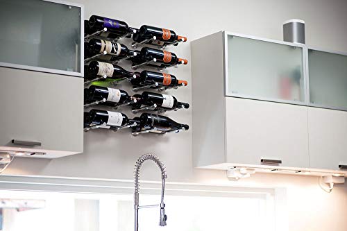 VintageView Vino Series - Vino Pins Designer Kit 6 Bottle Wall Mounted Wine Rack (Clear Acrylic) Stylish Modern Wine Storage with Label-Forward Design