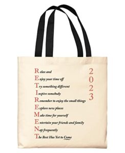 coworker retirement gifts 2023 retirement poem retirement party gift black handle small canvas tote bag