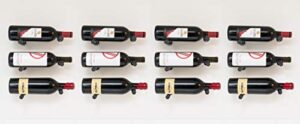 vintageview vino series-vino pins 12 bottle wall mounted wine bottle rack (anodized black) stylish modern wine storage with label forward design