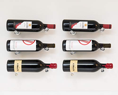 VintageView Vino Series-Vino Pins 12 Bottle Wall Mounted Wine Bottle Rack (Anodized Black) Stylish Modern Wine Storage with Label Forward Design