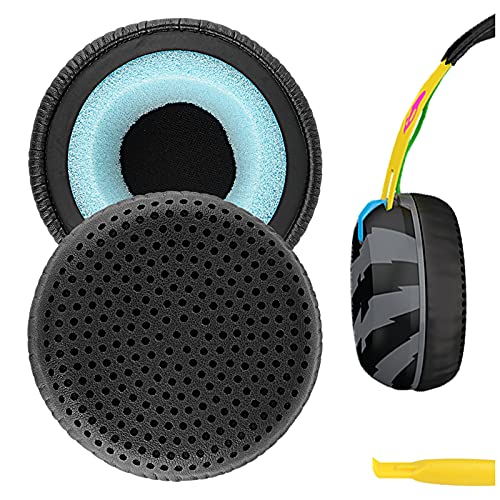 Geekria QuickFit Replacement Ear Pads for Skullcandy Grind Bluetooth Wireless Headphones Ear Cushions, Headset Earpads, Ear Cups Repair Parts (Black)