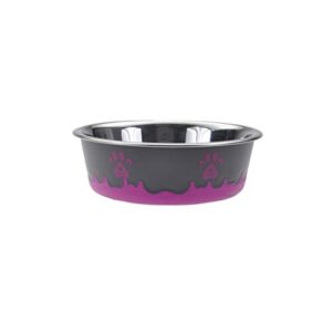 maslow design series non-skid paw design bowl, pink 13 oz/1.625 cup