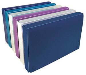 5 x 8 inch index card case by better office products, 6 pack, semi-rigid plastic, with clear index dividers, assorted colors will vary
