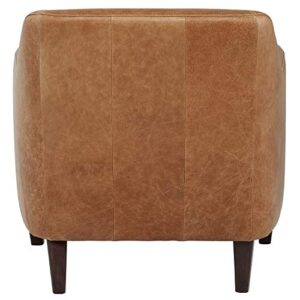 Amazon Brand – Stone & Beam Grover Modern Living Room Accent Chair, 30"W, Cognac Leather