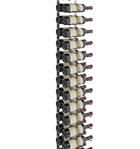 VintageView WS62 6-Foot 36 Bottle Metal Wall Mounted Wine Rack in Brushed Nickel (2 Rows Deep)