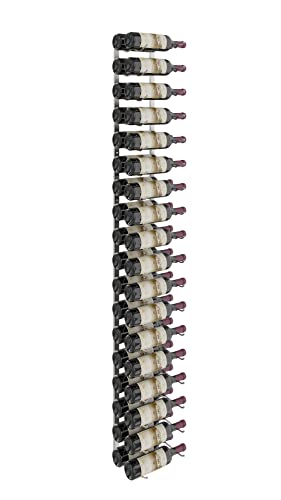 VintageView WS62 6-Foot 36 Bottle Metal Wall Mounted Wine Rack in Brushed Nickel (2 Rows Deep)