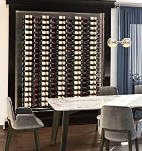 VintageView WS62 6-Foot 36 Bottle Metal Wall Mounted Wine Rack in Brushed Nickel (2 Rows Deep)