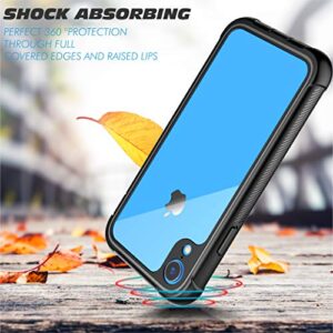 Pakoyi Designed for iPhone XR Case, Clear Full Body Bumper Case with Built-in Screen Protector Slim Clear Shock-Absorbing Dustproof Lightweight Cover Case for iPhone XR (6.1 Inch)