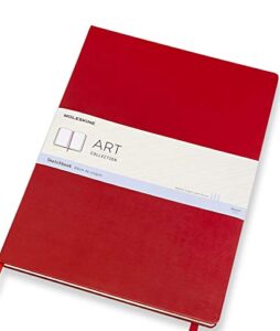moleskine art sketchbook, hard cover, a3 (11.75" x 16.5") plain/blank, scarlet red, 96 pages